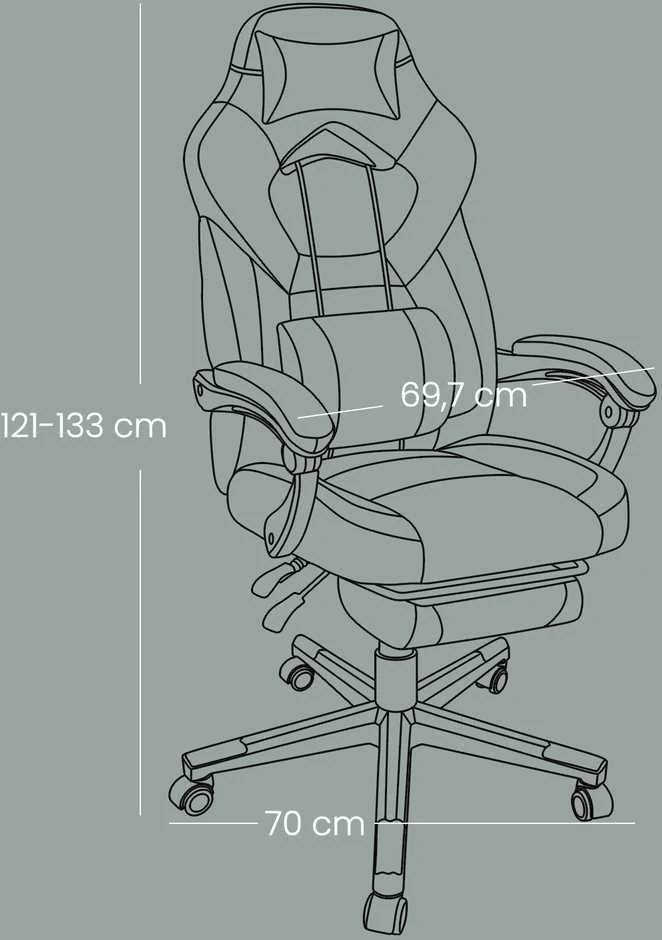 Songmics Biuro kėdė 72,4 x 69,7 x 118–128 cm