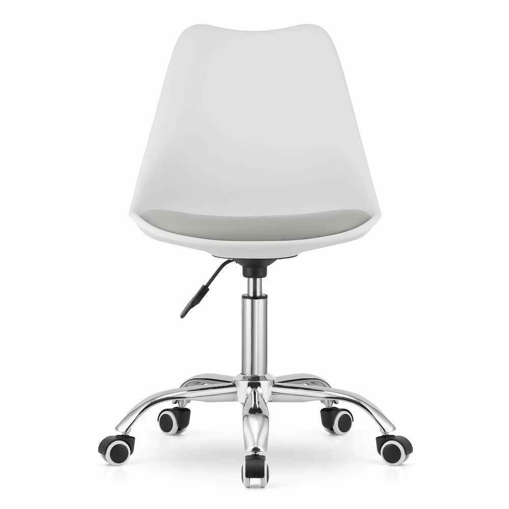 Valora Biuro kėdė ALBA su reguliuojamu sėdynės aukščiu, balta ir pilka, 94 cm