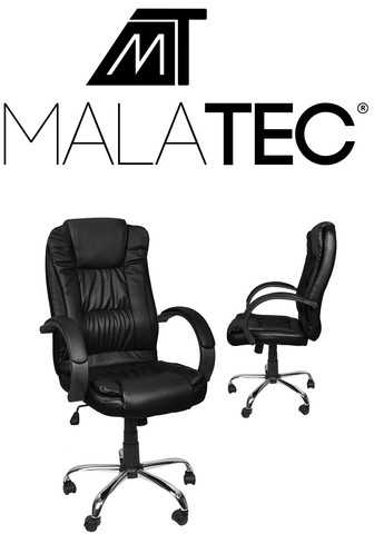 Biuro fotelis MALATEC, eko oda - juodos spalvos