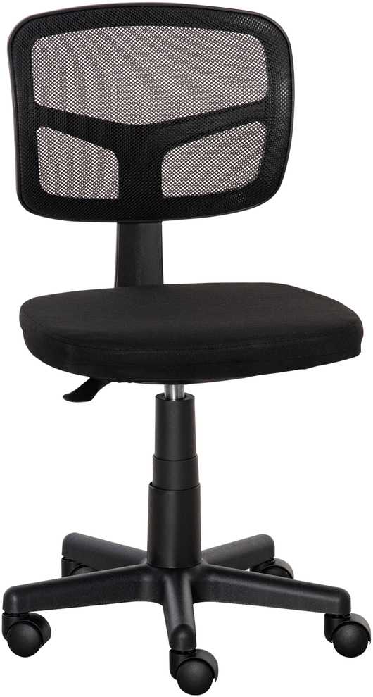 Vinsetto biuro kėdė, ergonomiška darbo kėdė, reguliuojamo aukščio besisukanti kėdė, taupanti vietą, juoda
