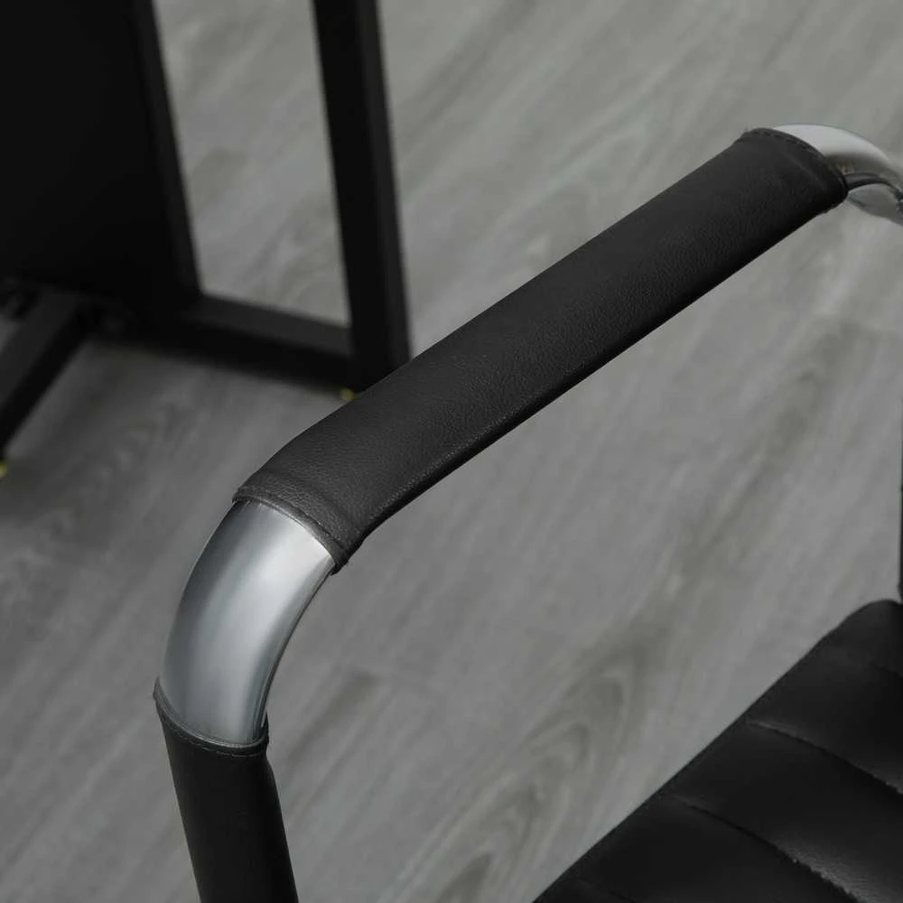 Vinsetto ergonominė biuro kėdė su supimosi funkcija, reguliuojamo aukščio darbo kėdė, paminkštinta dirbtinės odos vadovo kėdė, juoda