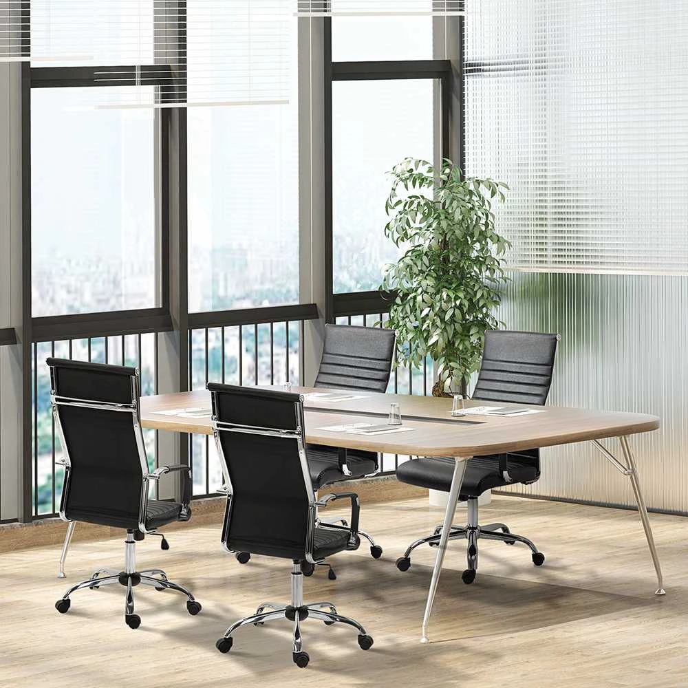 Vinsetto ergonominė biuro kėdė su supimosi funkcija, reguliuojamo aukščio darbo kėdė, paminkštinta dirbtinės odos vadovo kėdė, juoda