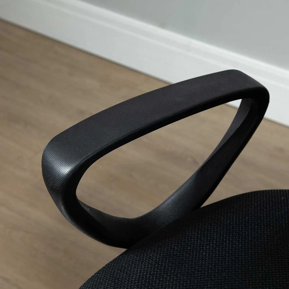 Vinsetto darbo kėdė, ergonomiška sukamoji kėdė, biuro kėdė, reguliuojamo aukščio stovimoji kėdė, kojų atrama, metalas, juoda, 59,5x60x102,5–126 cm