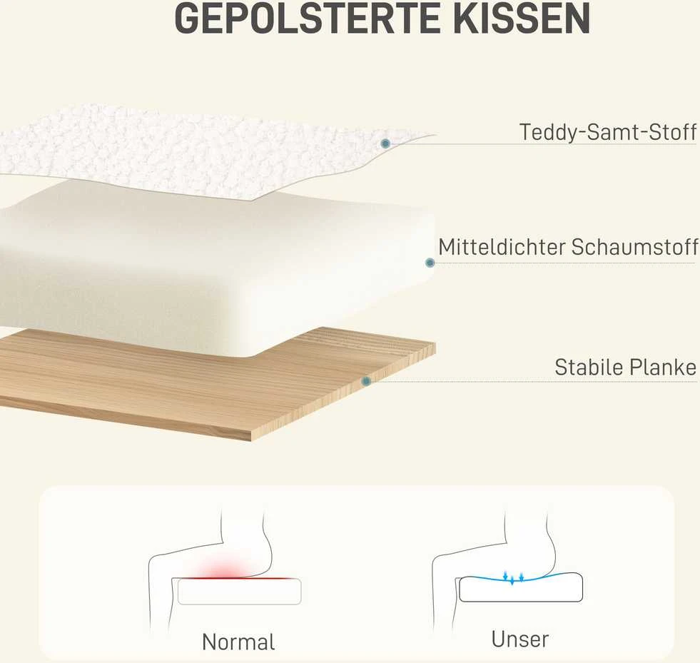 HOMCOM biuro kėdė, reguliuojamo aukščio darbo kėdė, poilsio fotelis su plieniniu rėmu, besisukanti kėdė su aksomo imitacija, biurui, darbo kambariui, kreminė balta
