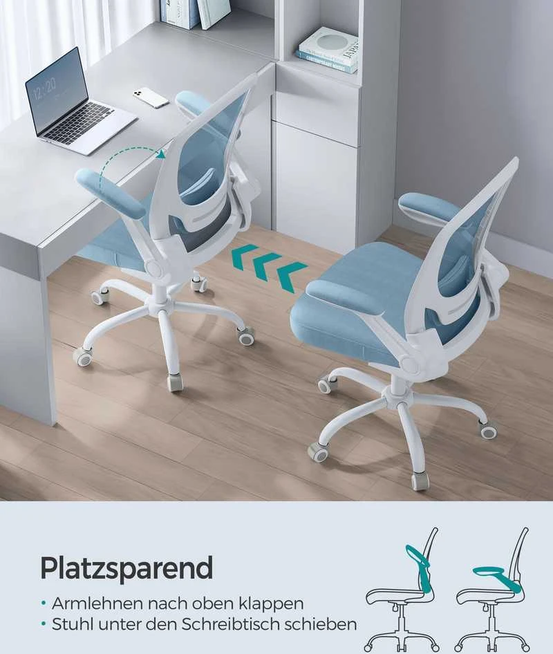 Songmics Biuro kėdė, mėlynos spalvos