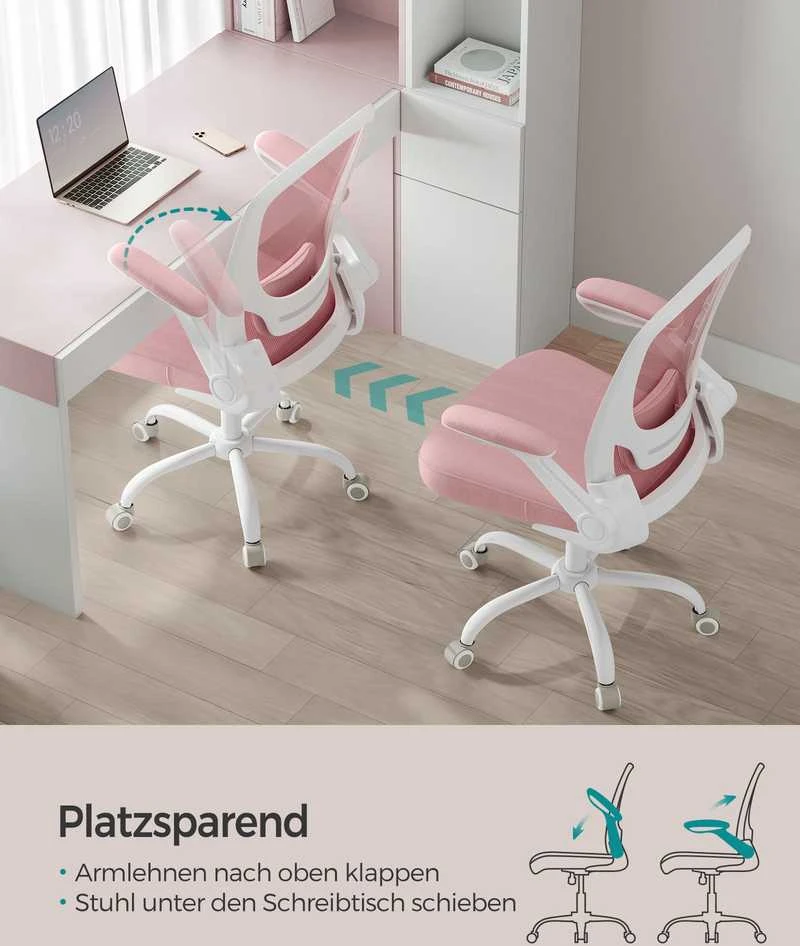 Songmics Biuro kėdė rožinė