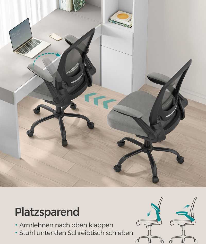 Songmics Biuro kėdė pilka