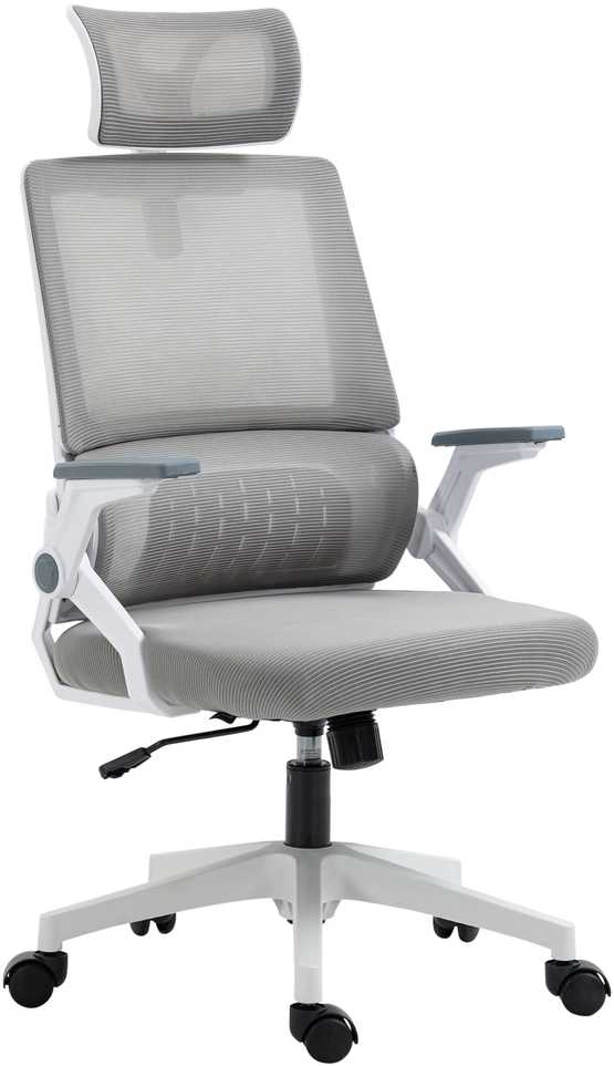 Vinsetto ergonomiška biuro kėdė, reguliuojama rašomojo stalo kėdė su galvos atrama, porankiais, reguliuojamu aukščiu, besisukanti, su supimosi funkcija, juosmens atrama, tinklelis