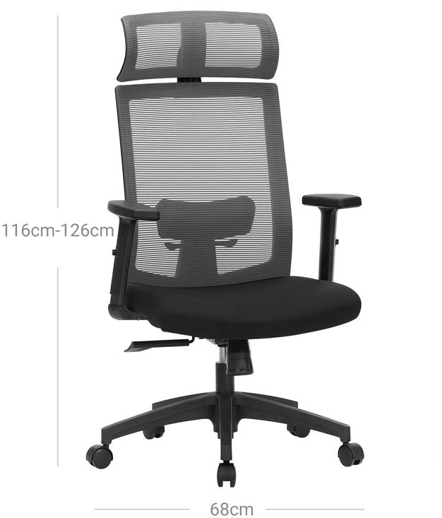Songmics Biuro kėdė pilka
