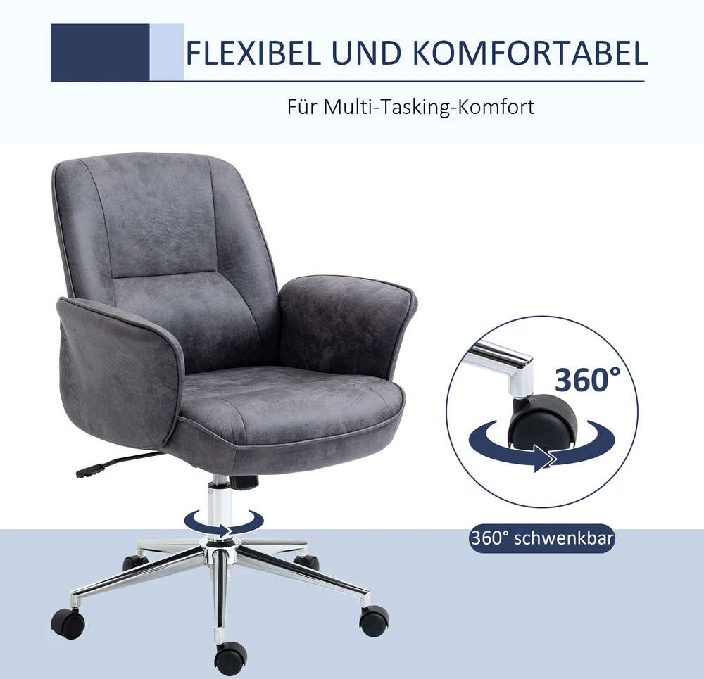 Vinsetto Ergonomiška biuro kėdė su supimo funkcija, reguliuojamo aukščio, keliamoji galia iki 120 kg, 67x69x92-102 cm