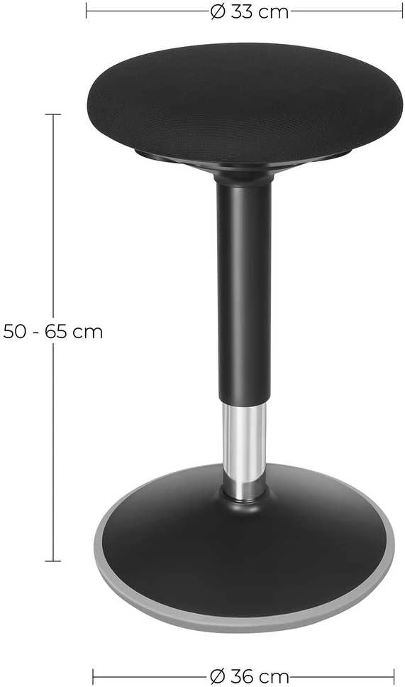 Songmics Darbo taburetė 50-65 cm juoda