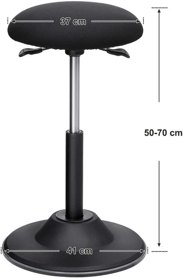 Songmics Reguliuojamo aukščio biuro taburetė juoda