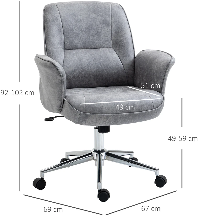 Vinsetto biuro kėdė, moderni darbo kėdė su supimosi funkcija, reguliuojamo aukščio, ergonomiška, 360° besisukantys ratukai