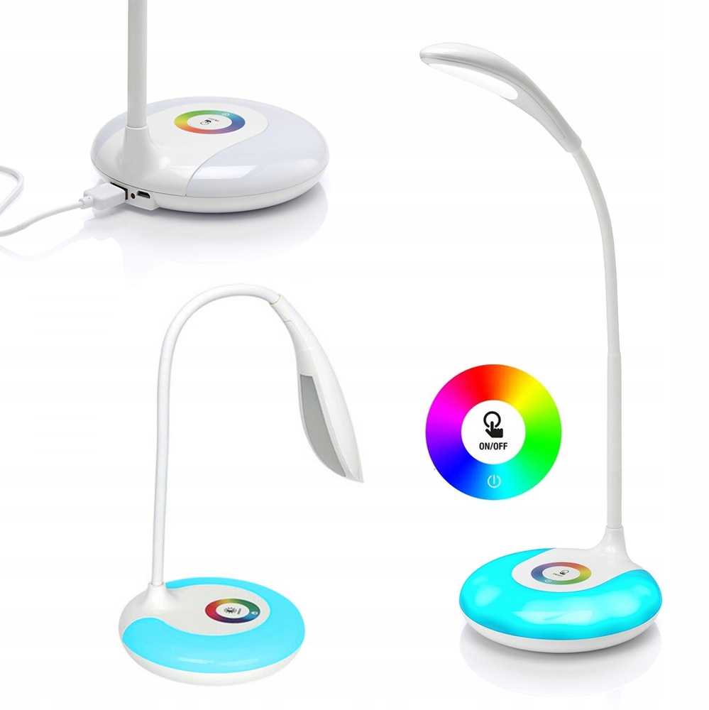 Biuro lempa su LED RGB apšvietimu ir 256 spalvomis