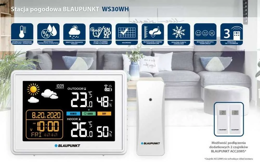 Blaupunkt WS30WH orų stotelė, balta
