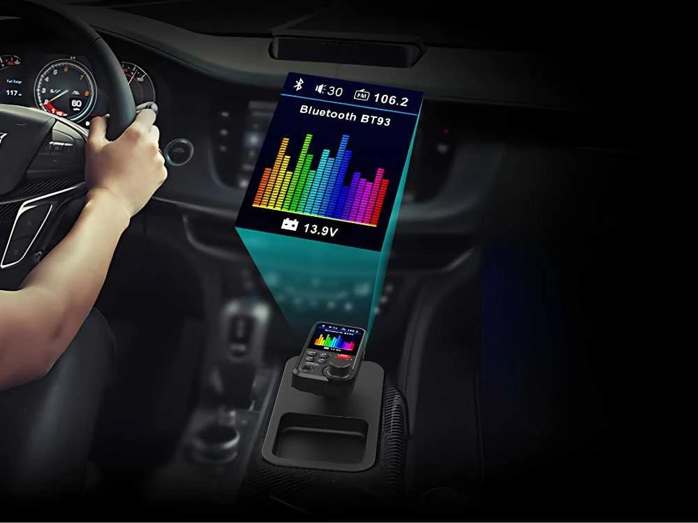 Bluetooth FM moduliatorius su USB įkrovikliu ir laisvų rankų įranga