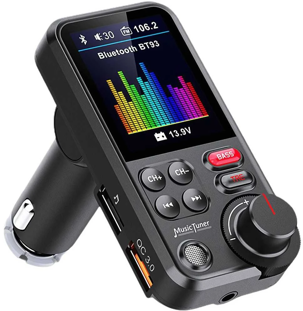 Bluetooth FM moduliatorius su USB įkrovikliu ir laisvų rankų įranga
