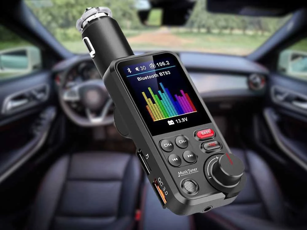 Bluetooth FM moduliatorius su USB įkrovikliu ir laisvų rankų įranga