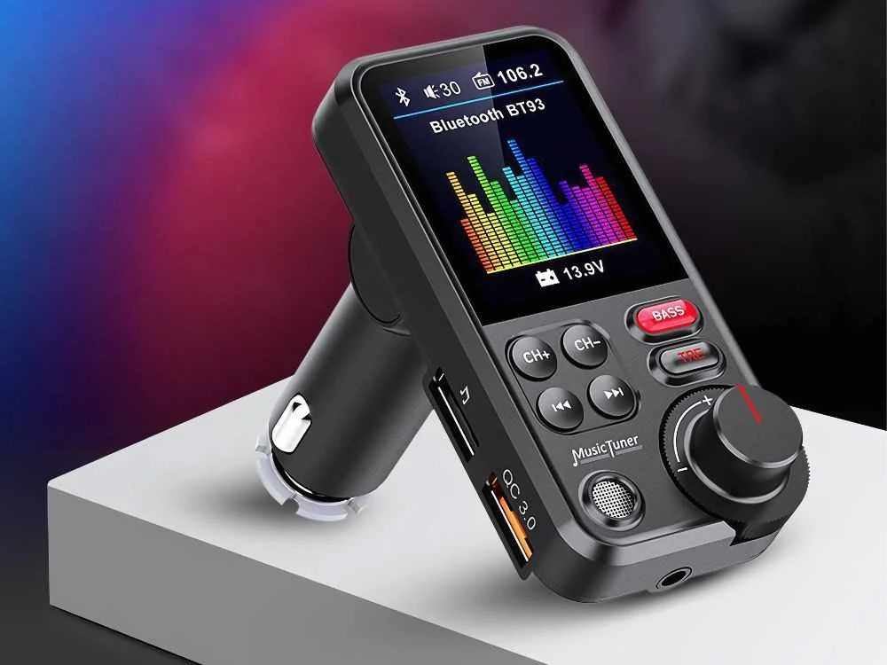 Bluetooth FM moduliatorius su USB įkrovikliu ir laisvų rankų įranga