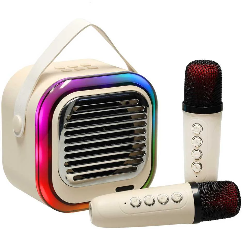Ikonka USB "Bluetooth" karaokės garsiakalbis grietinėlė