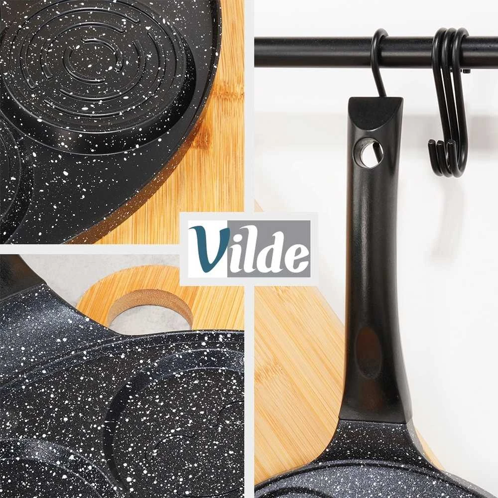 Lumarko Blynų ir kiaušinių keptuvė Vilde su granitine danga 26 cm, 7 formelės