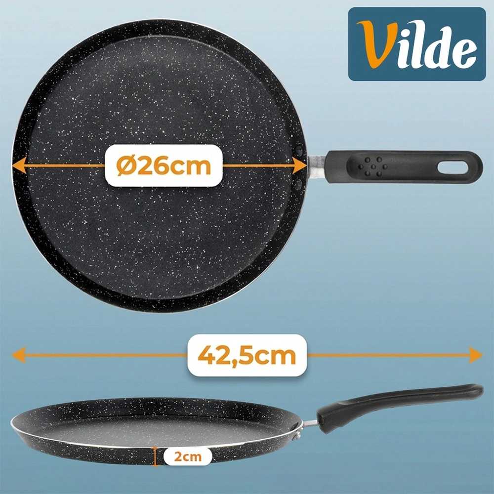 Vilde Būtiniausios Virtuvės Įrankis: Granito Padengta 26 cm Krepų Keptuvė