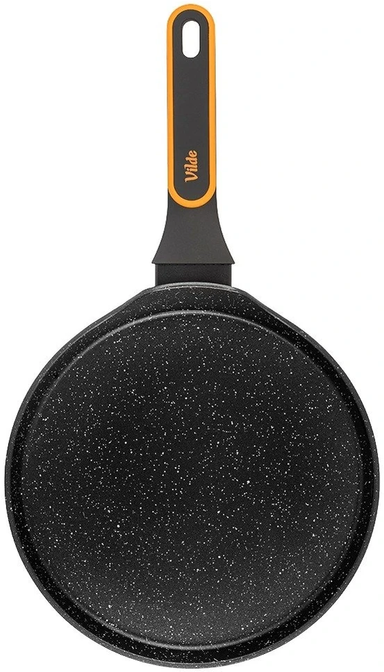Blynų keptuvė su granitine nepridegančia danga, juoda, 24 cm