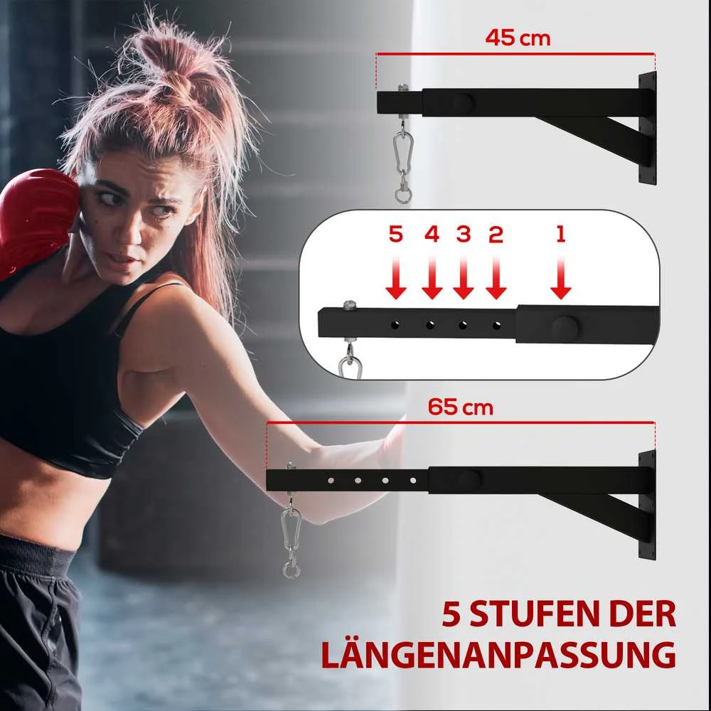SPORTNOW sieninis bokso maišo laikiklis, bokso maišo stovas, reguliuojamas bokso maišo laikiklis, plieno, juodas | Aosom