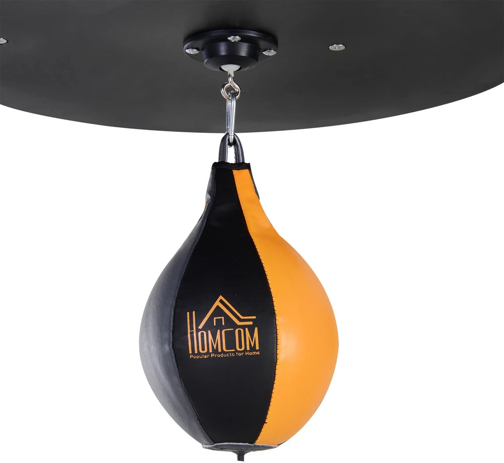 "HOMCOM" Bokso maišo stovas "2-in-1" su 20 kg bokso maišu ir bokso kamuoliu, laisvai pastatoma bokso stotelė, reguliuojamas aukštis, iki 100 kg, plienas