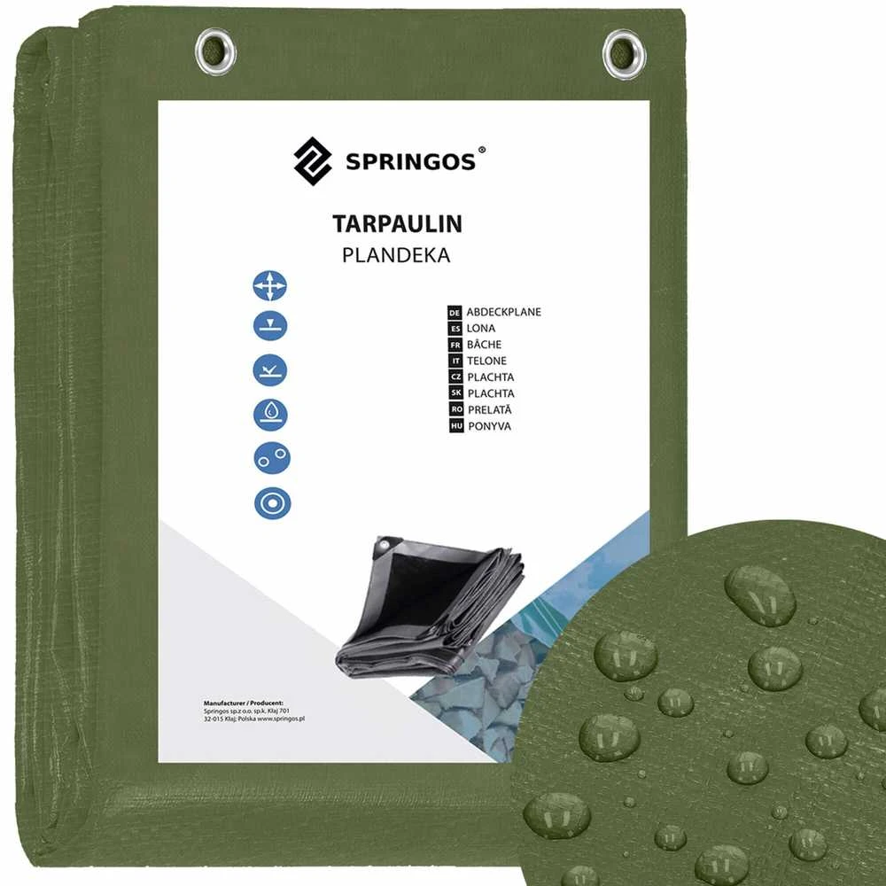 Brezentas Springos 6x8 m 120 g/m² žalias