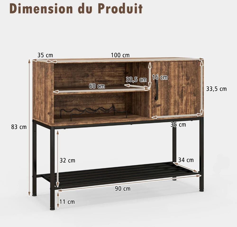 Bufetas 100 x 35 x 83 cm