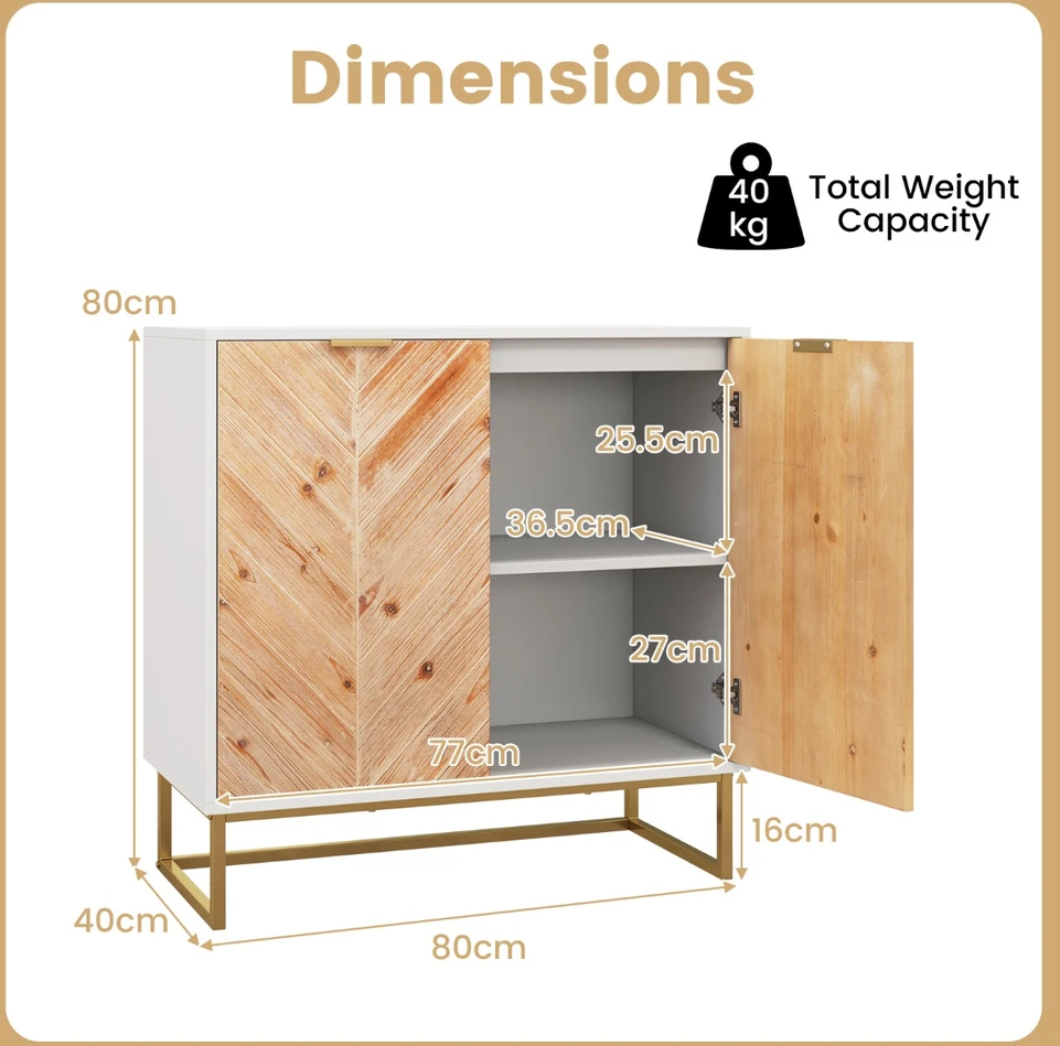 Bufetas 80 x 40 x 80 cm baltas