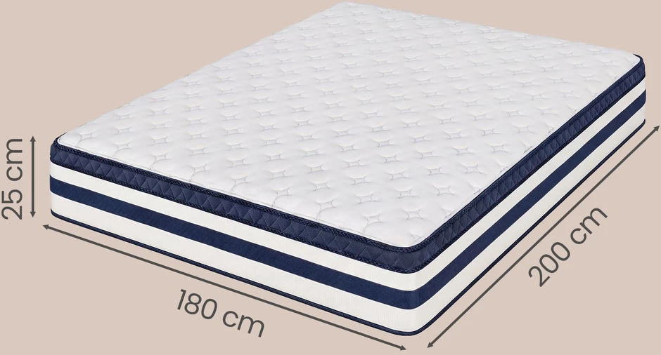 Songmics Čiužinys 200 x 180 x 25 cm