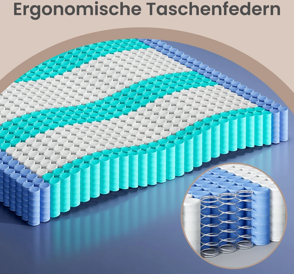 Songmics Čiužinys 200 x 180 x 25 cm