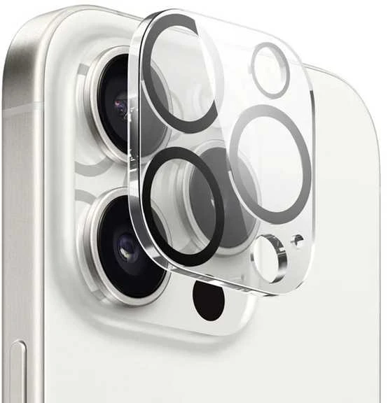 Crong Lens Shield – fotoaparatas ir objektyvo stiklas, skirtas iPhone 15 Pro / iPhone 15 Pro Max