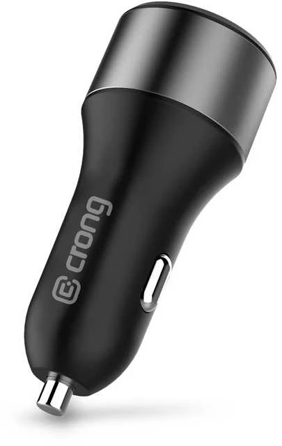 Crong Power Car Charger 63W – USB-C PD 45W automobilinis įkroviklis + USB QC 3.0 18W (juodas)
