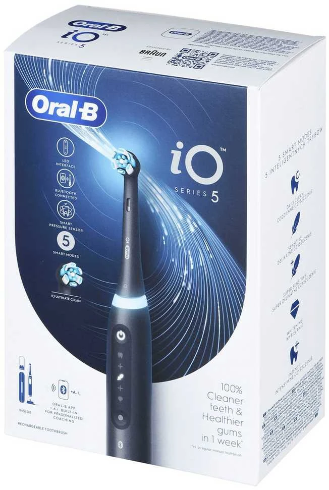 Braun iOG5.1B6.2DK Oral-B iO5 Elektrinis Dantų Šepetėlis Matt Juodas