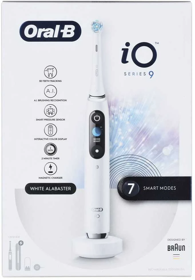 ORAL-B iO Series 9N Elektrinis dantų šepetėlis, baltos spalvos