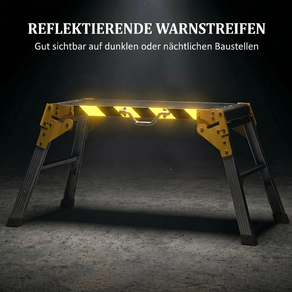 Darbinė platforma sulankstoma, iki 150 kg, juoda, 110 × 32 × 50 cm