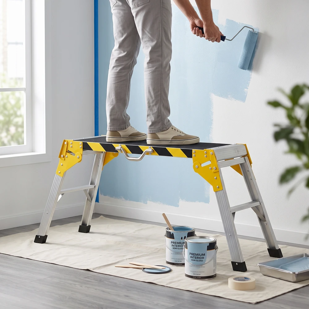 Darbinė platforma sulankstoma, iki 150 kg, juoda, 110 × 32 × 50 cm