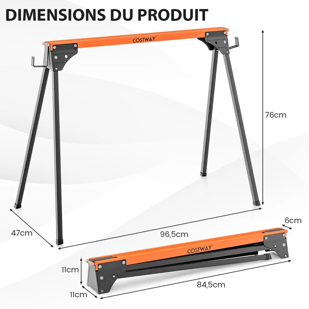 Darbo atramos 96 x 46.5 x 76 cm 2 vnt.
