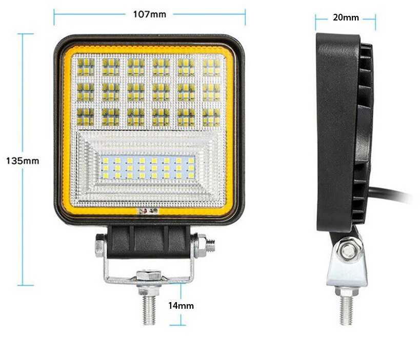 Darbo lempa su 42 LED, 126W, 10V-30V, Cree