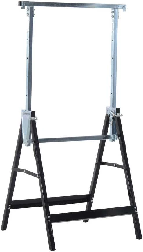 HOMCOM 2 x statybiniai ožiai, reguliuojamo aukščio iki 200 kg, plieniniai, juodi, 68 x 58 x 80-130 cm