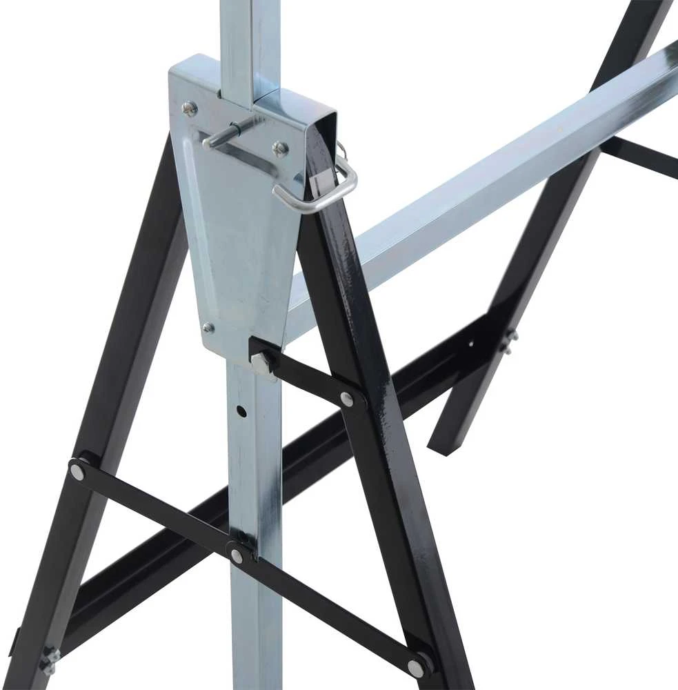 HOMCOM 2 x statybiniai ožiai, reguliuojamo aukščio iki 200 kg, plieniniai, juodi, 68 x 58 x 80-130 cm