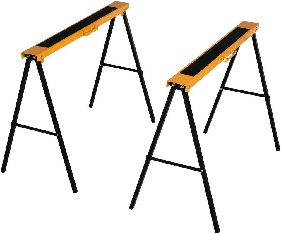 HOMCOM darbinis ožys, pjaustymo ožys, atraminis ožys, sulankstomas, neslystantis, plieno, oranžinis, juodas, 99,5 x 50 x 78 cm, keliamoji galia 125 kg