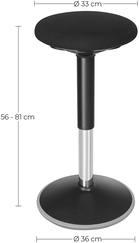 Songmics Darbo taburetė 60-85 cm juoda