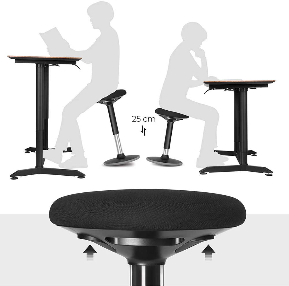 Songmics Darbo taburetė 60-85 cm juoda