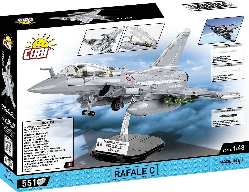 Cobi Dassault Rafale C konstravimo rinkinys iš 551 detalės