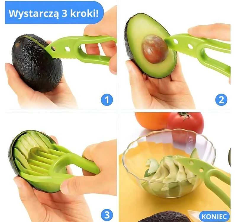 Daugiafunkcinė avokadų pjaustyklė su ergonomine rankena