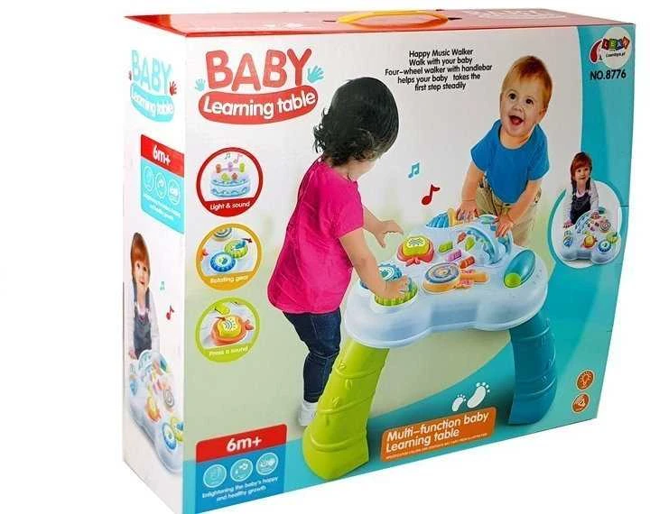 Daugiafunkcinis interaktyvus staliukas Baby Learning table, įvairių spalvų